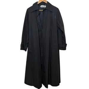 Vintage Black Bonwit Teller Size 14 Made in Hong Kong AquaTogs Trench Coat Rain